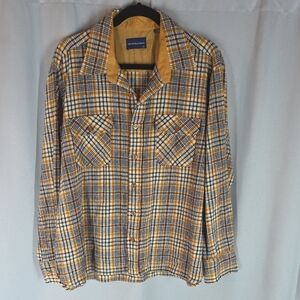 Arrow Men's Yellow and Blue Plaid Shirt Jacket